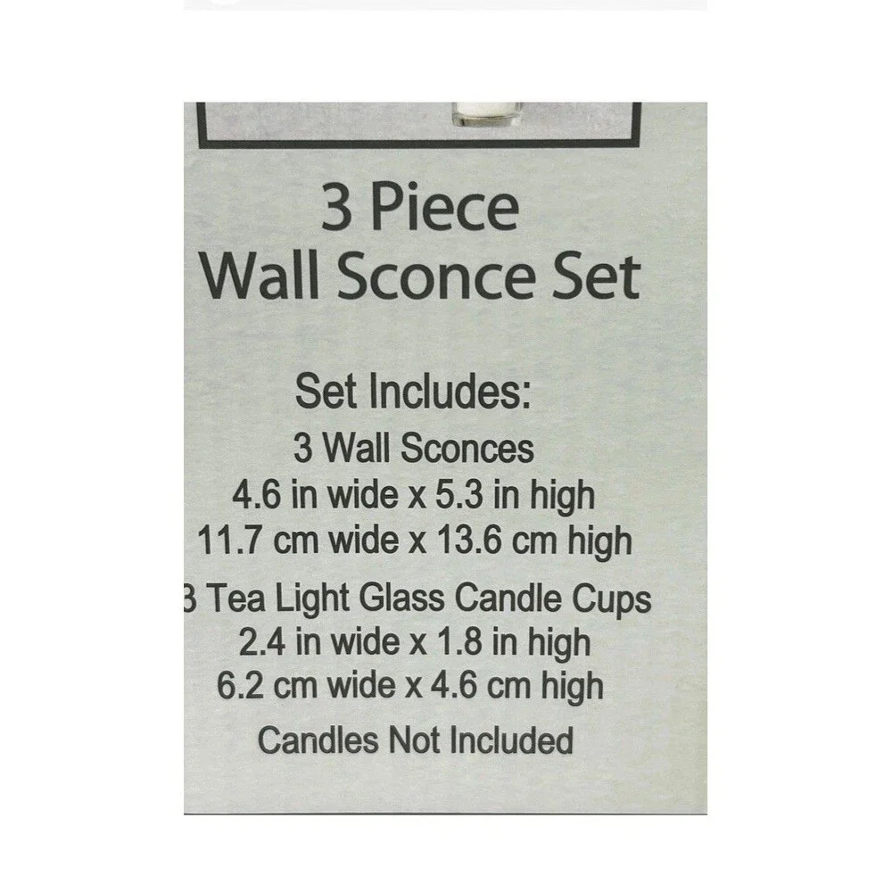 TrueLiving 3 Piece Wall Sconce Set Tea light candle holders  4.6